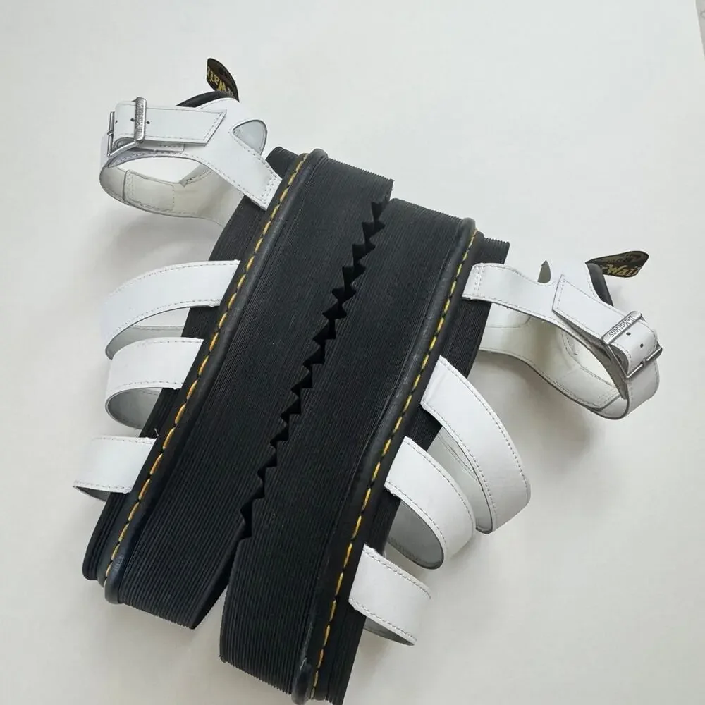 Dr. Martens White Voss Quad Platform Gladiator Sandals - Women’s Size 9